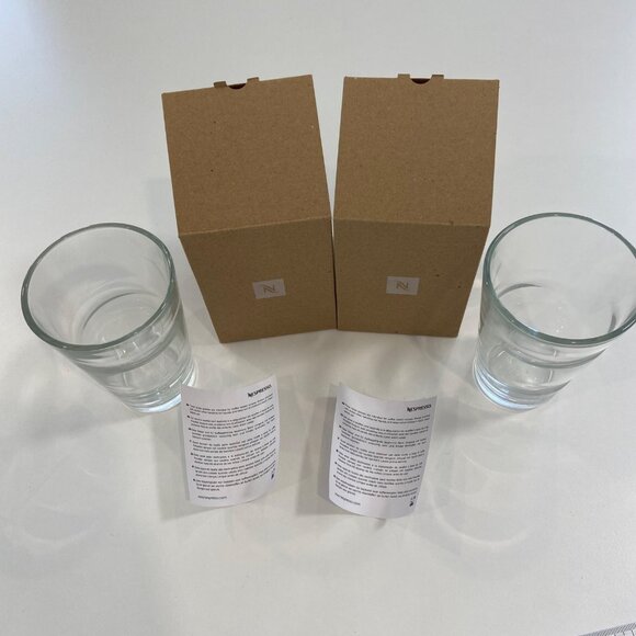 Set Of 2 Nespresso Glass Coffee Cups 300ml Clear Glass With Original Packaging - Picture 6 of 15